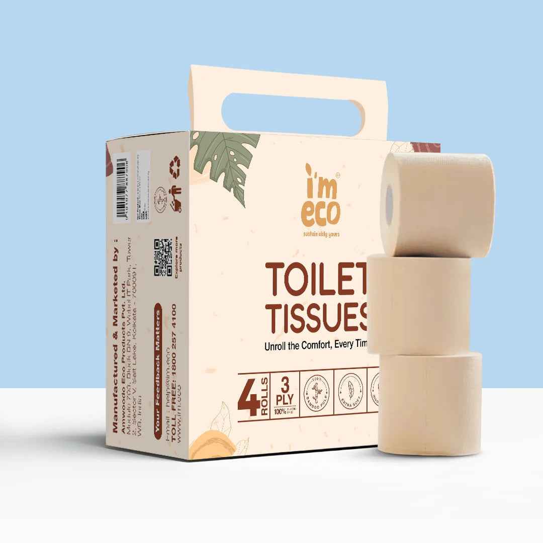 Hypoallergenic 3 Ply Bamboo Toilet Tissue Rolls (220 Pulls)