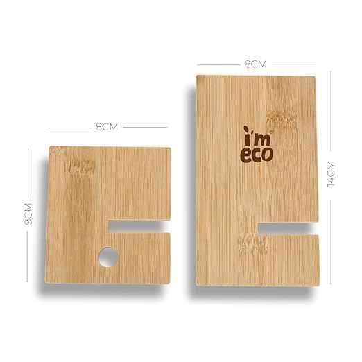 Compact Bamboo Mobile Stand with Hands-Free Comfort