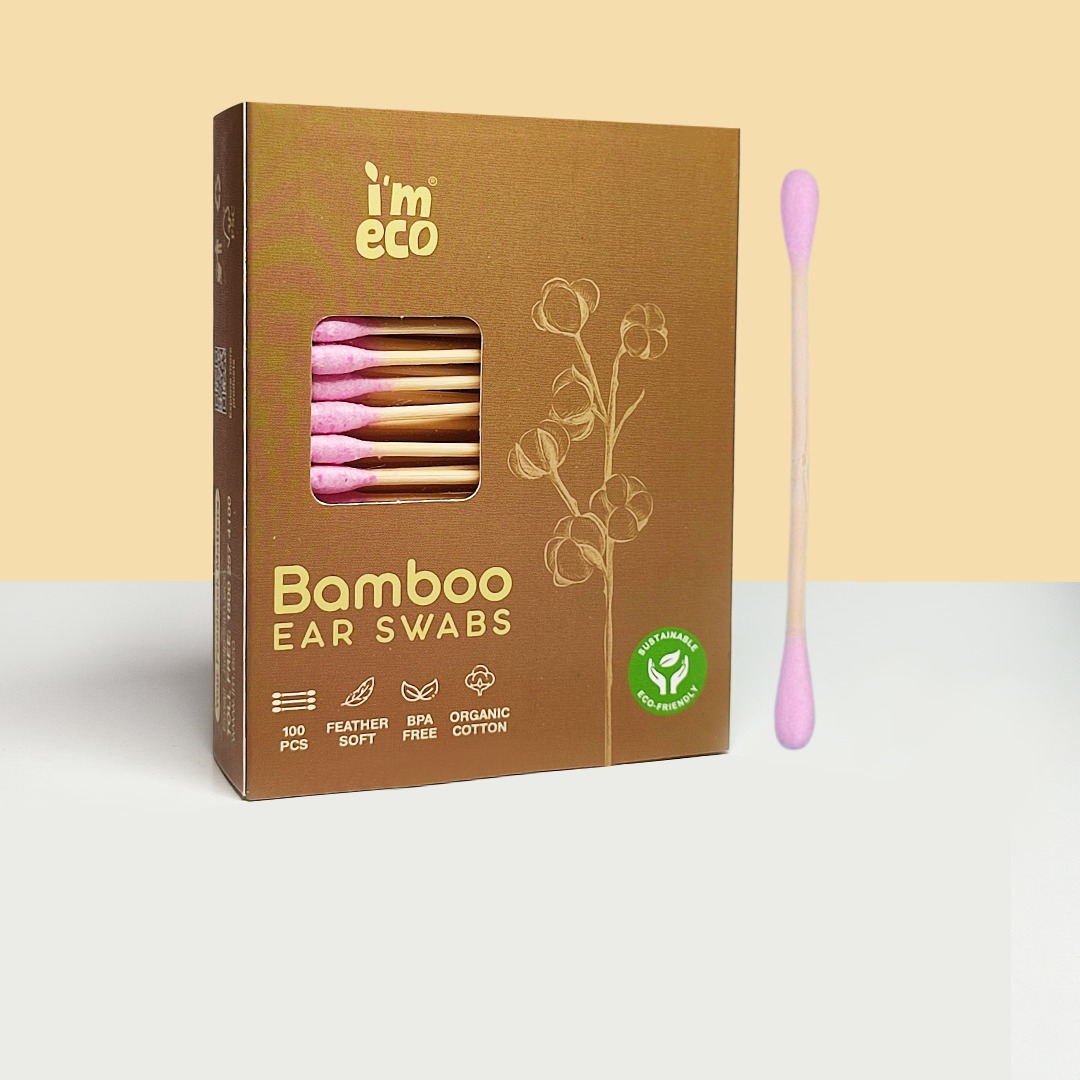 Soft & Biodegradable Bamboo Cotton Ear Swabs (100 Swabs)