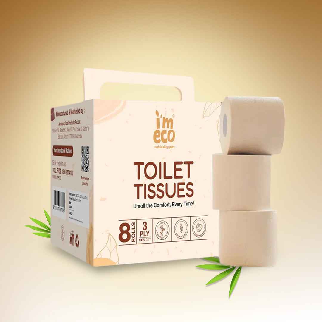 Hypoallergenic 3 Ply Bamboo Toilet Tissue Rolls (220 Pulls)