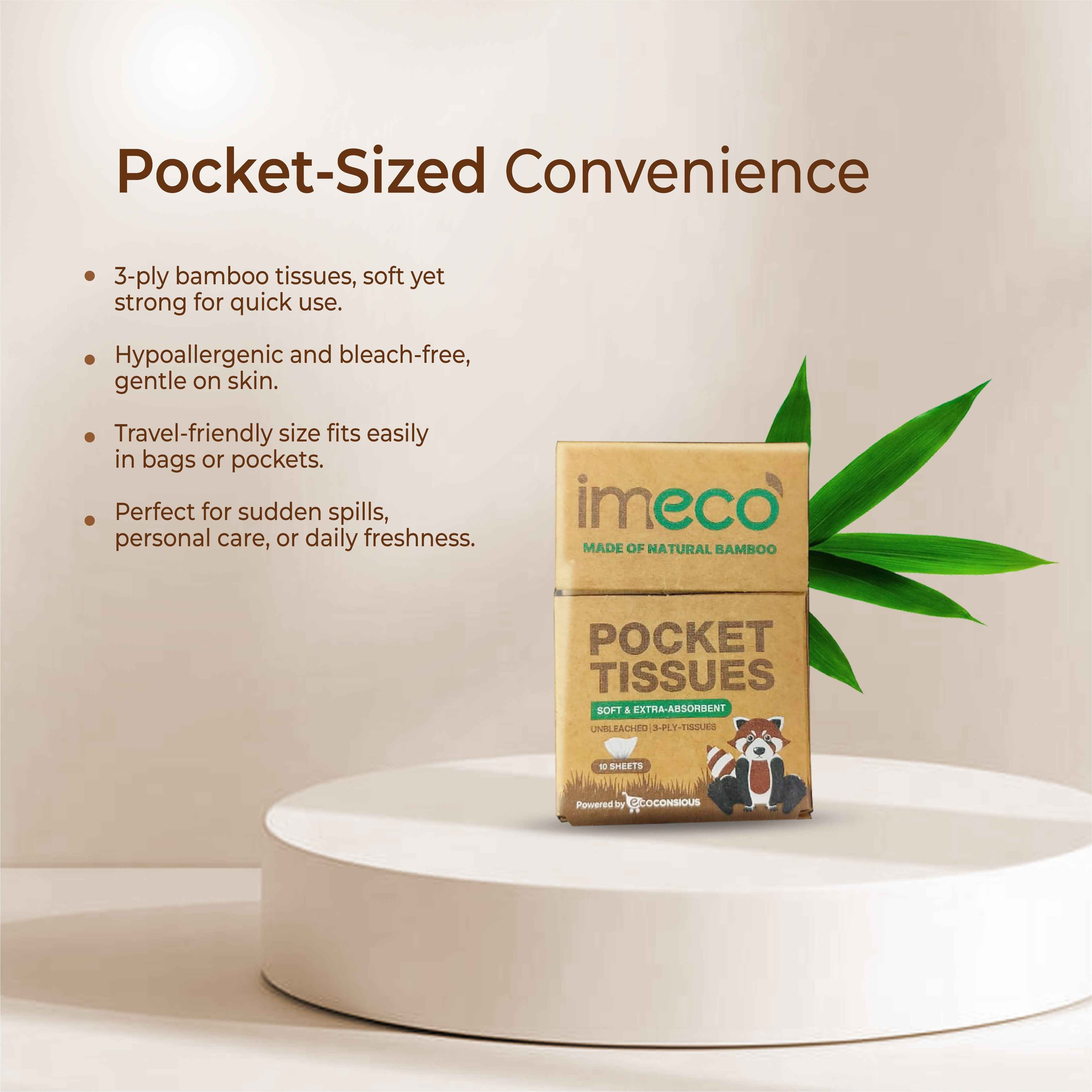 Everyday Bamboo Care Essentials - Toilet Tissue Roll, Kitchen Towel, Facial Tissue with 1 Free Pocket Tissue