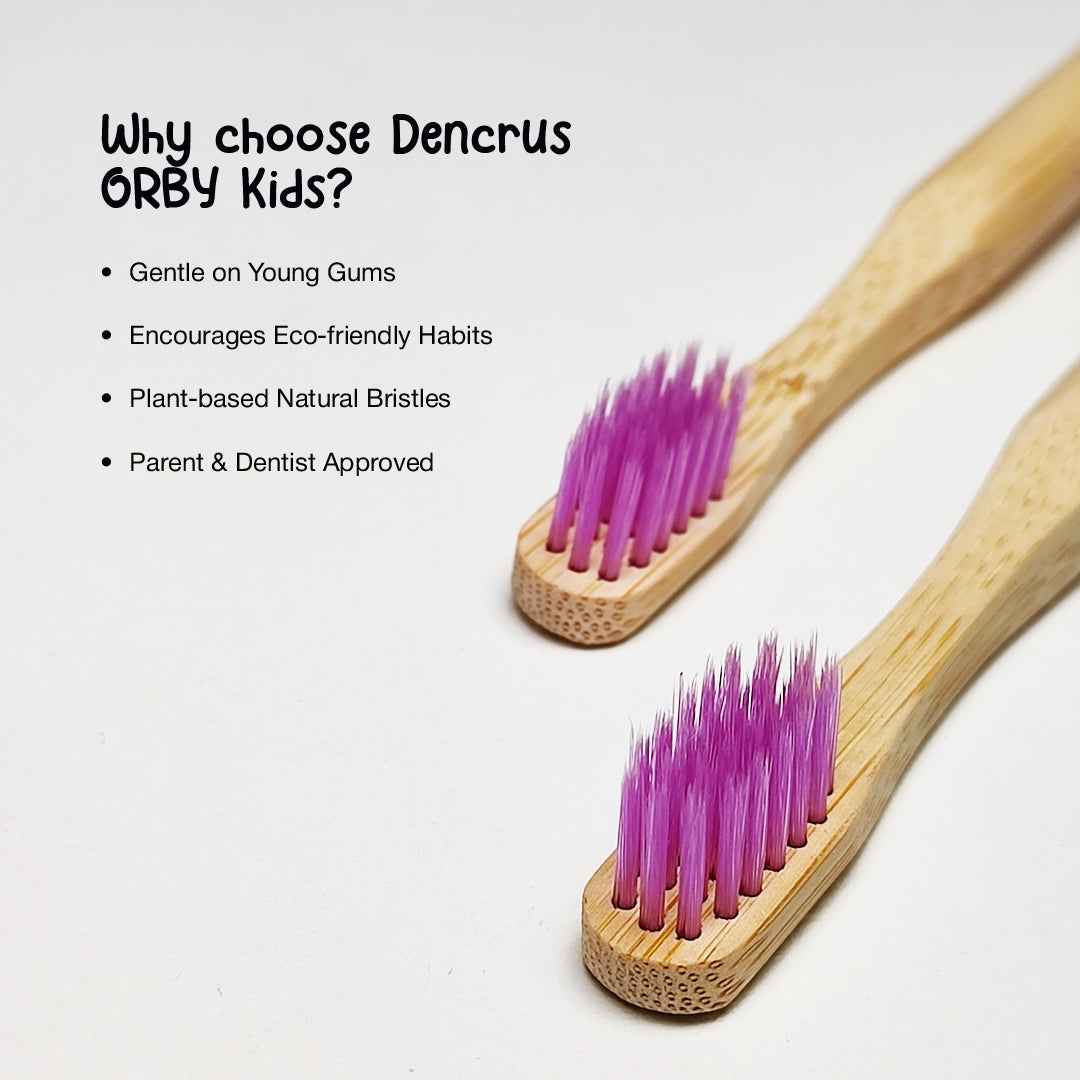 Orby Kids Bamboo Toothbrush – Soft, Safe & Colorful (Lavender)