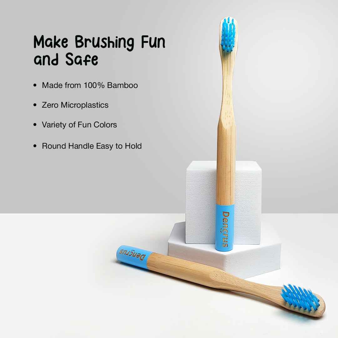 Orby Kids Bamboo Toothbrush – Soft, Safe & Colorful (Blue)