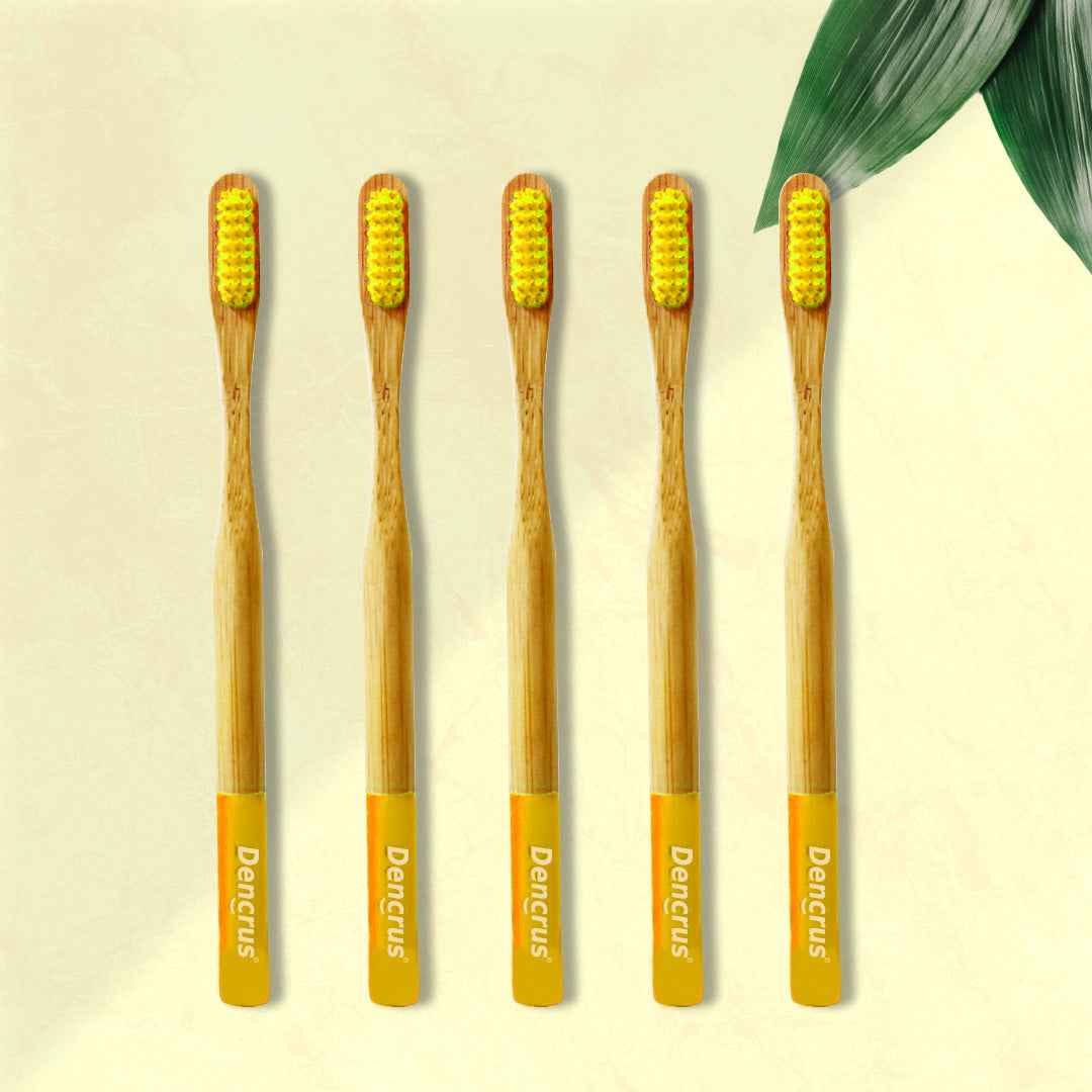 Orby Plus Bamboo Toothbrush – Extra Soft Bristles & Gum Care (Yellow)