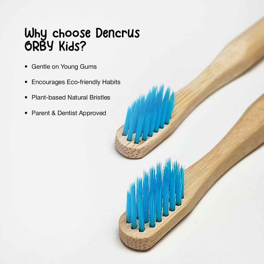 Orby Kids Bamboo Toothbrush – Soft, Safe & Colorful (Blue)