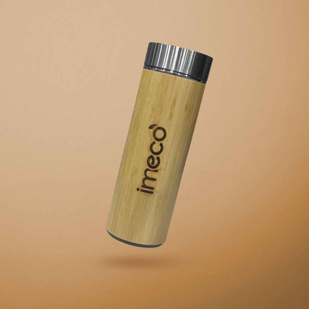 ECO POUR Flat-Lid Bamboo Water Bottle (450 ml)