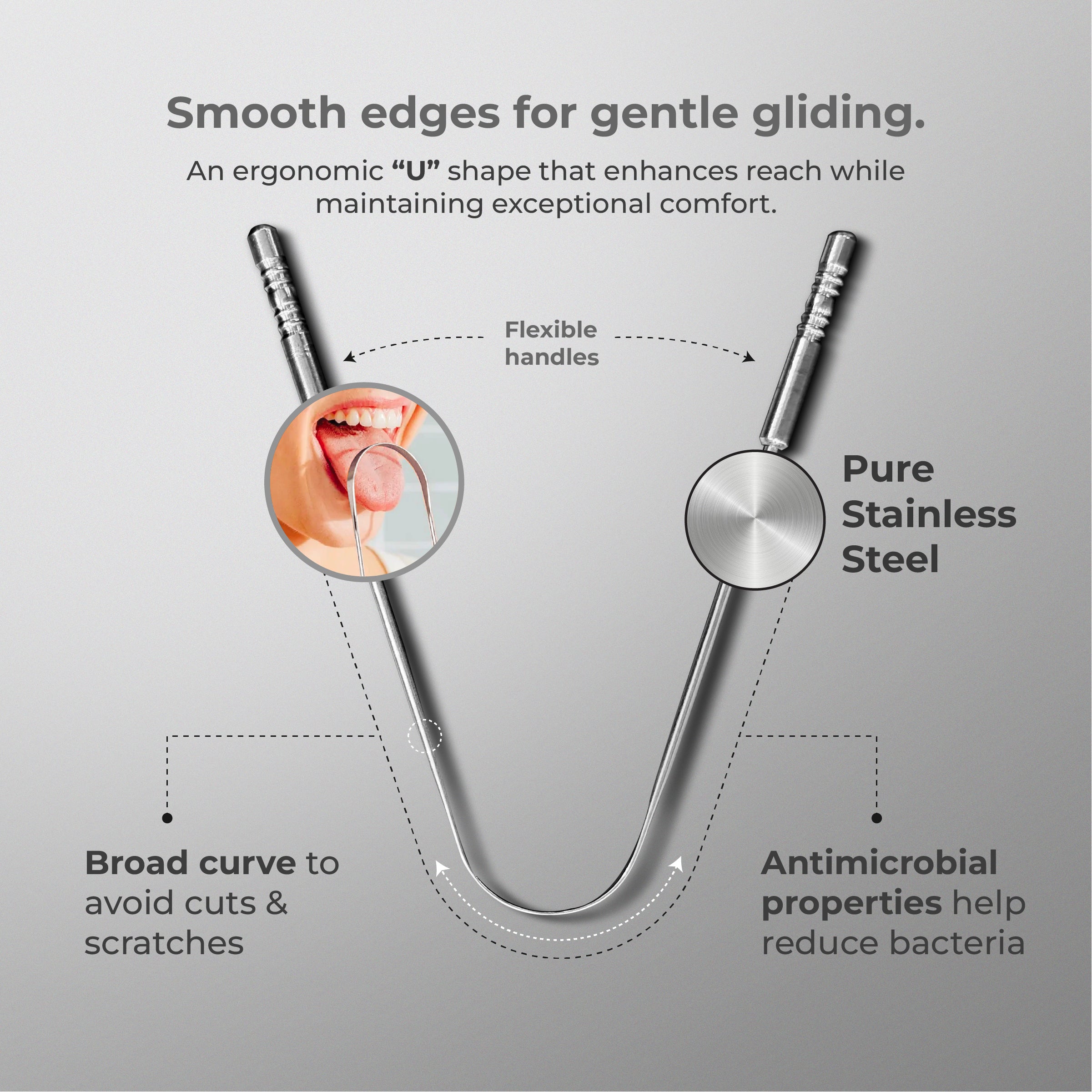 Stainless Steel Tongue Cleaner (Pack of 2)