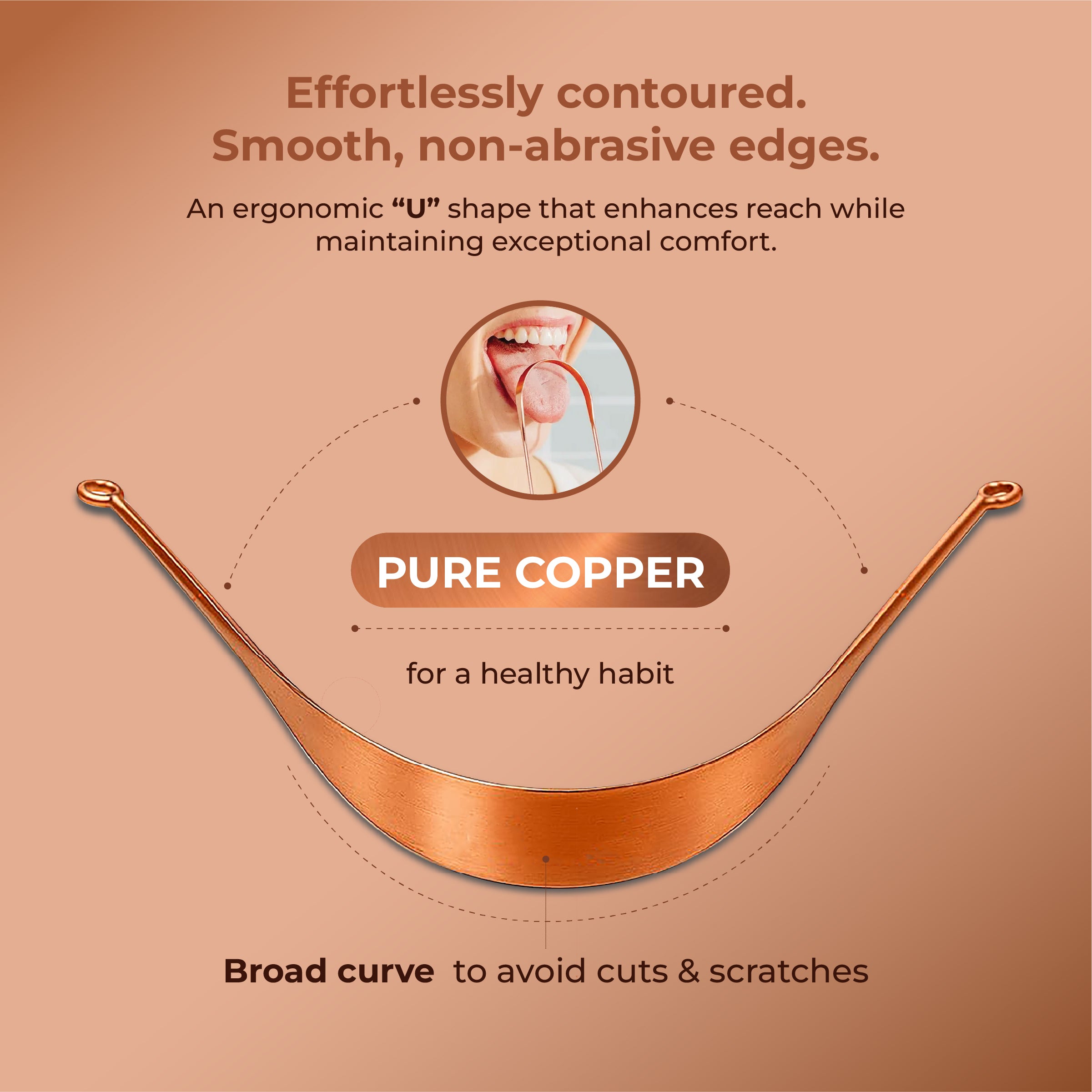 Pure Copper Tongue Cleaner (Pack of 2)