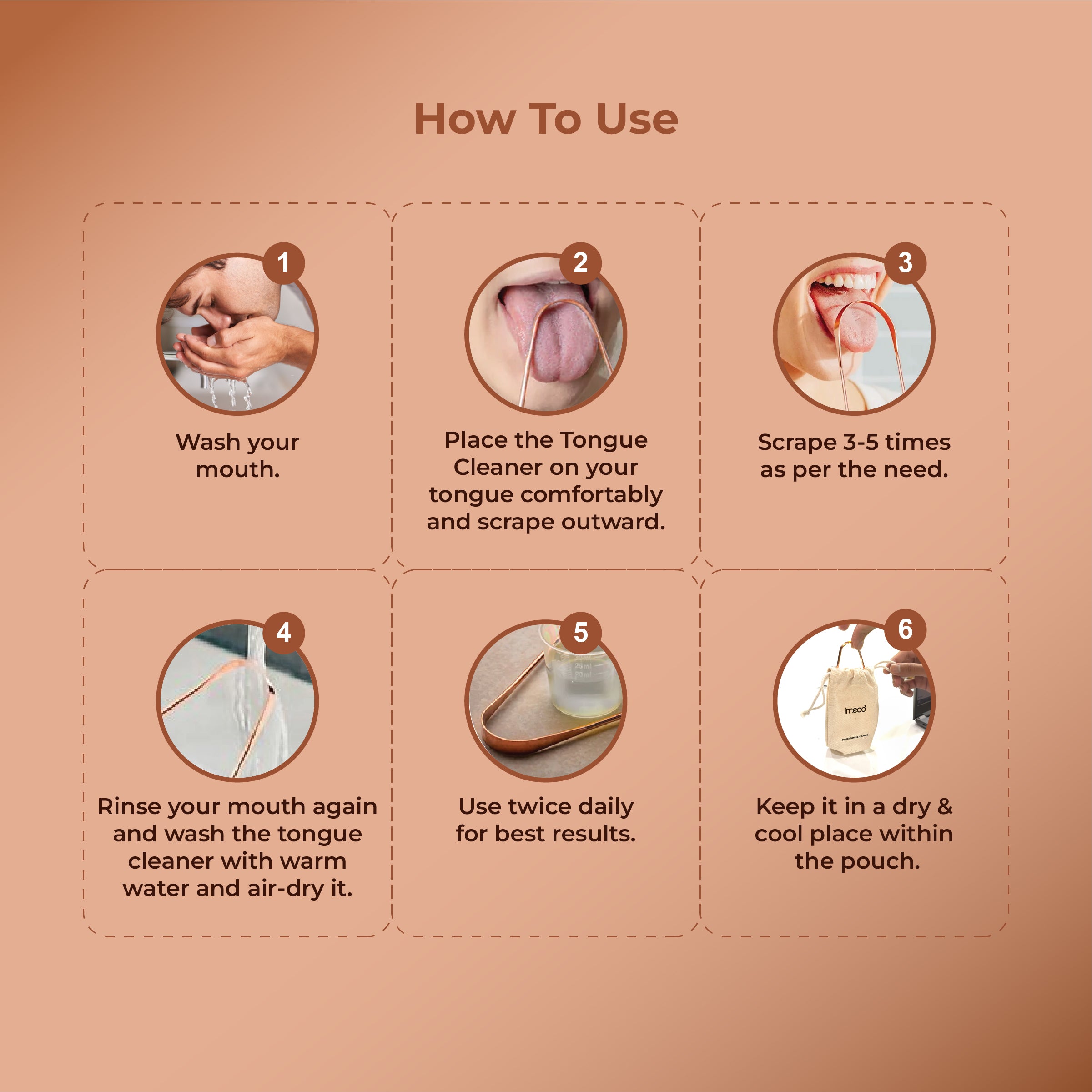 Pure Copper Tongue Cleaner (Pack of 2)