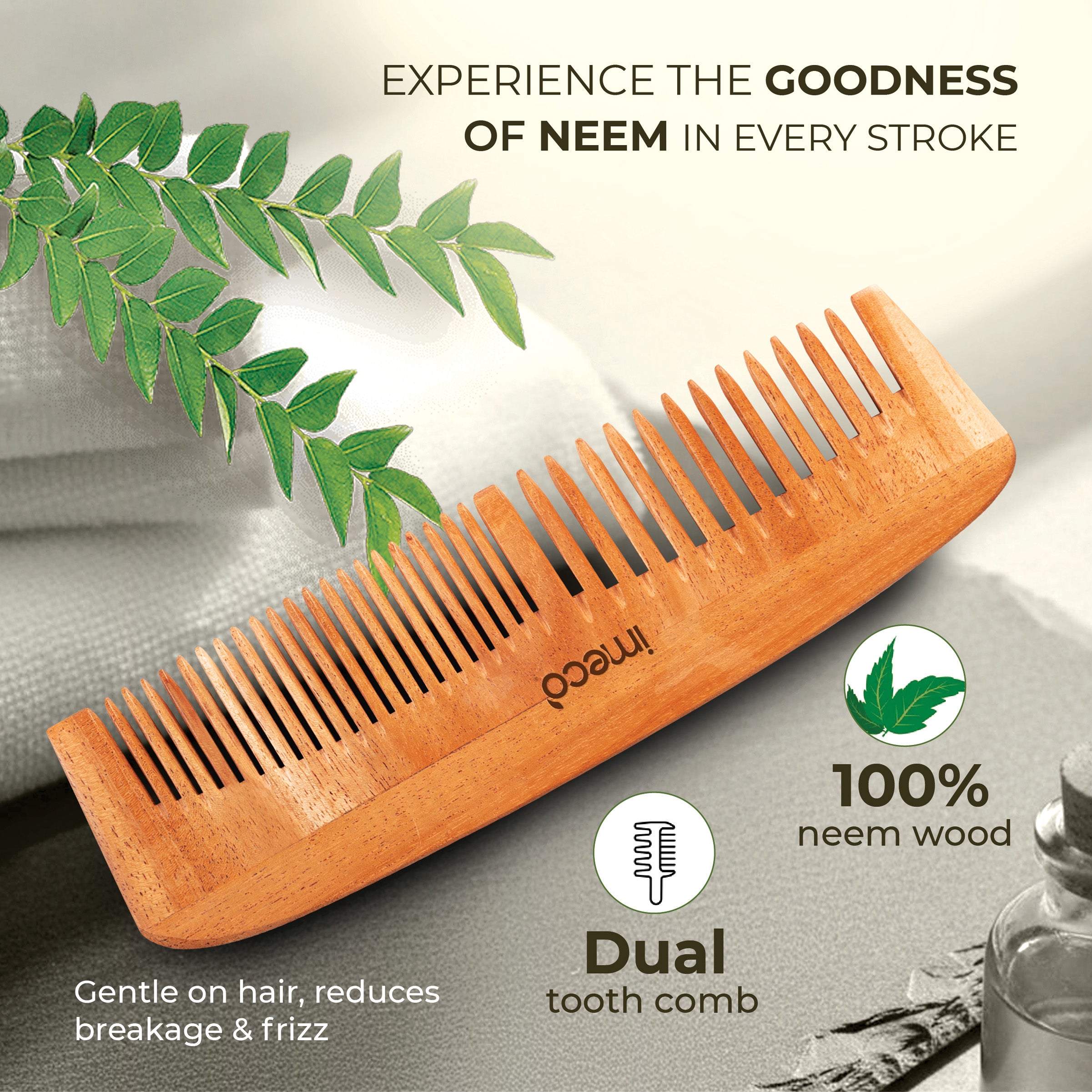 Self-Care Together – 2 Ramie Fibre Loofahs + Dual Tooth Bamboo Comb + Aloe Vera Wet Wipes - Imeco India