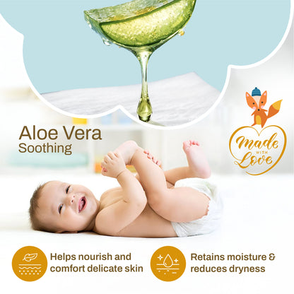 Baby Wet Wipes with Aloe Vera & Bamboo Pulp (72 Pulls)