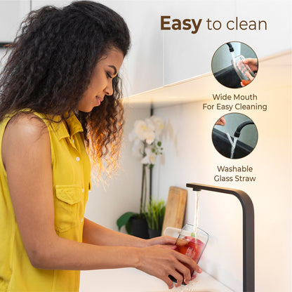 ECO JAR Glass Sipper with Bamboo Lid