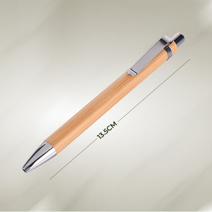 imeco bamboo pen with length mentioned against a white background