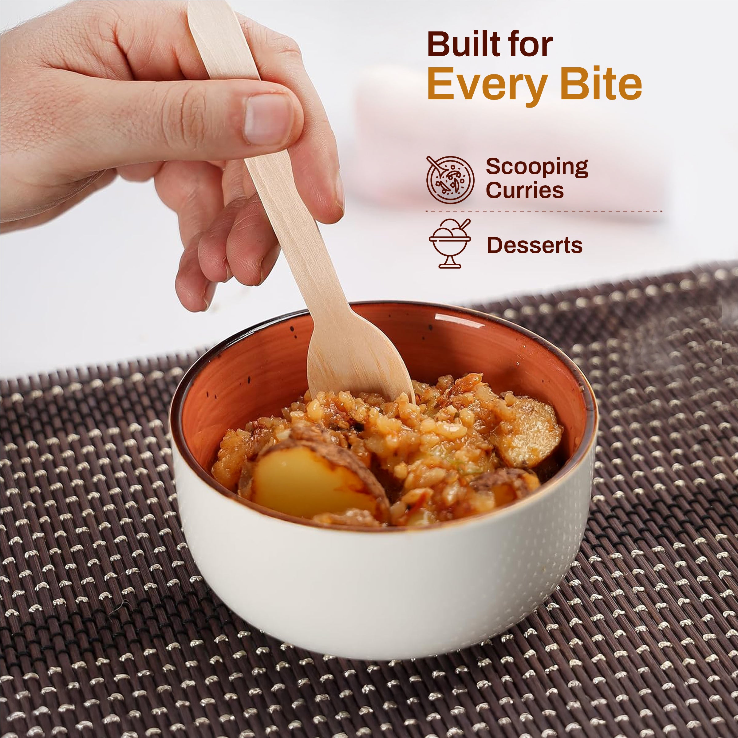 Wooden Disposable Splinter-Free Spoons – Pack of 25