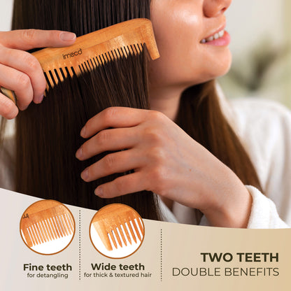 Self-Care Together – 2 Ramie Fibre Loofahs + Dual Tooth Bamboo Comb + Aloe Vera Wet Wipes - Imeco India