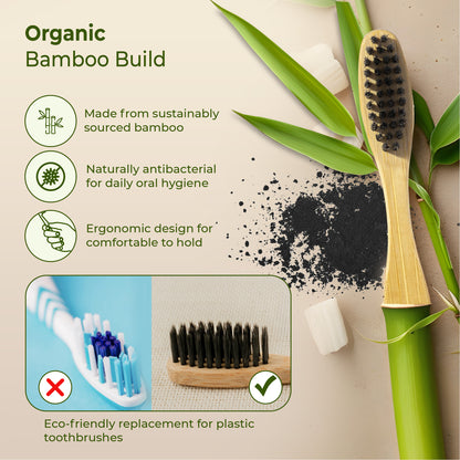Natural Clean Bamboo Charcoal Toothbrush (Pack of 5) - Imeco India