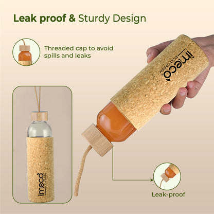ECO CARRY Borosilicate Glass Water Bottle (500 ml)