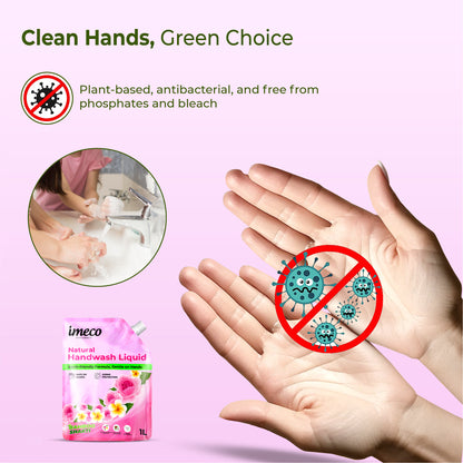 IMECO Natural Hand Wash – Kills 99% Germs (1 L, Pouch)