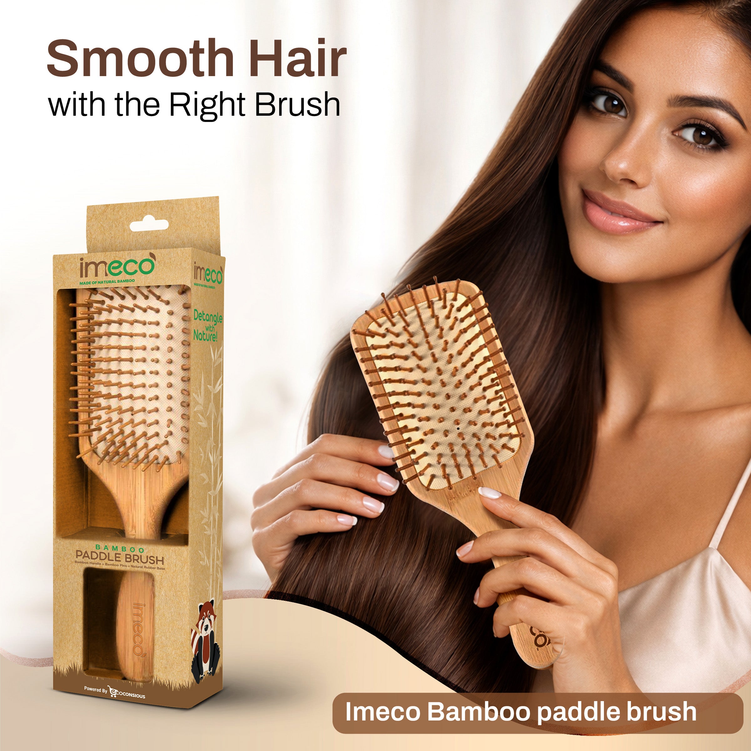 Anti-Static Bamboo Paddle Hair Brush