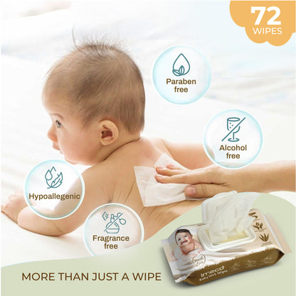 Baby Wet Wipes with Aloe Vera & Bamboo Pulp (72 Pulls)