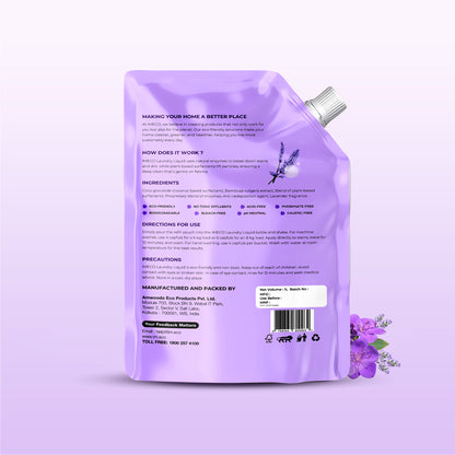 Natural Laundry Liquid – Coconut-Based Cleaning Power - 1 Litre Pouch (Pack of 2) - Imeco India