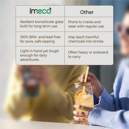 ECO JAR Glass Sipper with Bamboo Lid