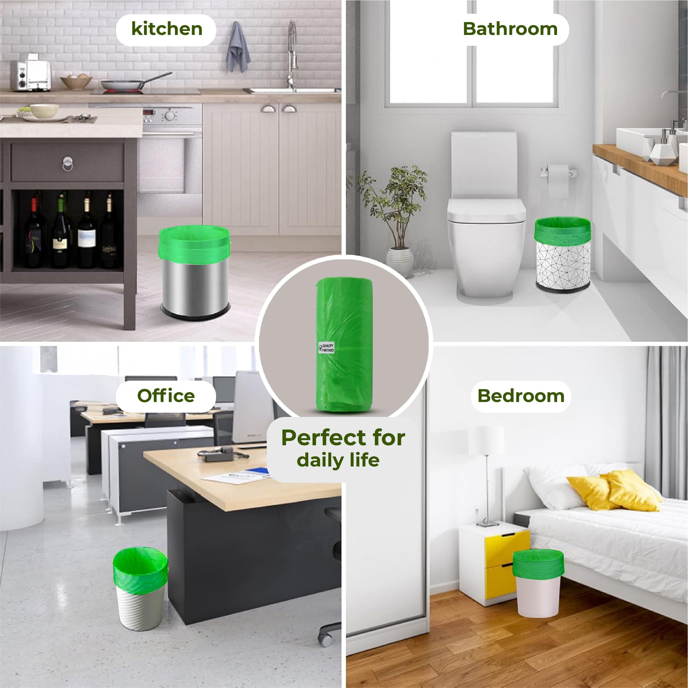 Leakproof Garbage Bags with Drawstring