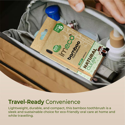 Natural Clean Bamboo Charcoal Toothbrush (Pack of 5) - Imeco India