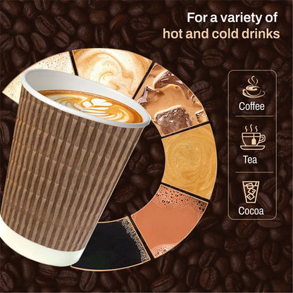 Ripple Wall Disposable Coffee Cups (250 ml) - Pack of 10