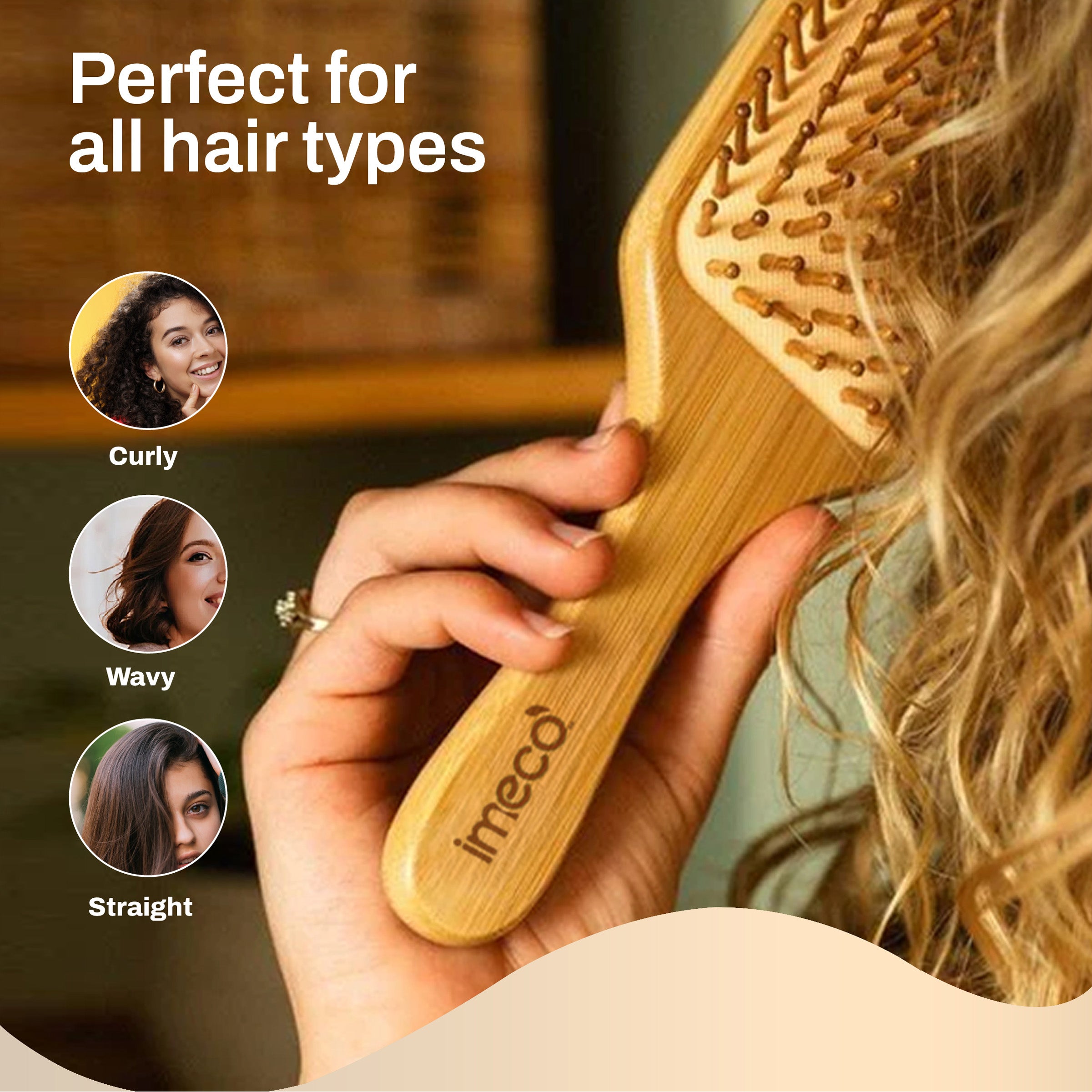 Anti-Static Bamboo Paddle Hair Brush