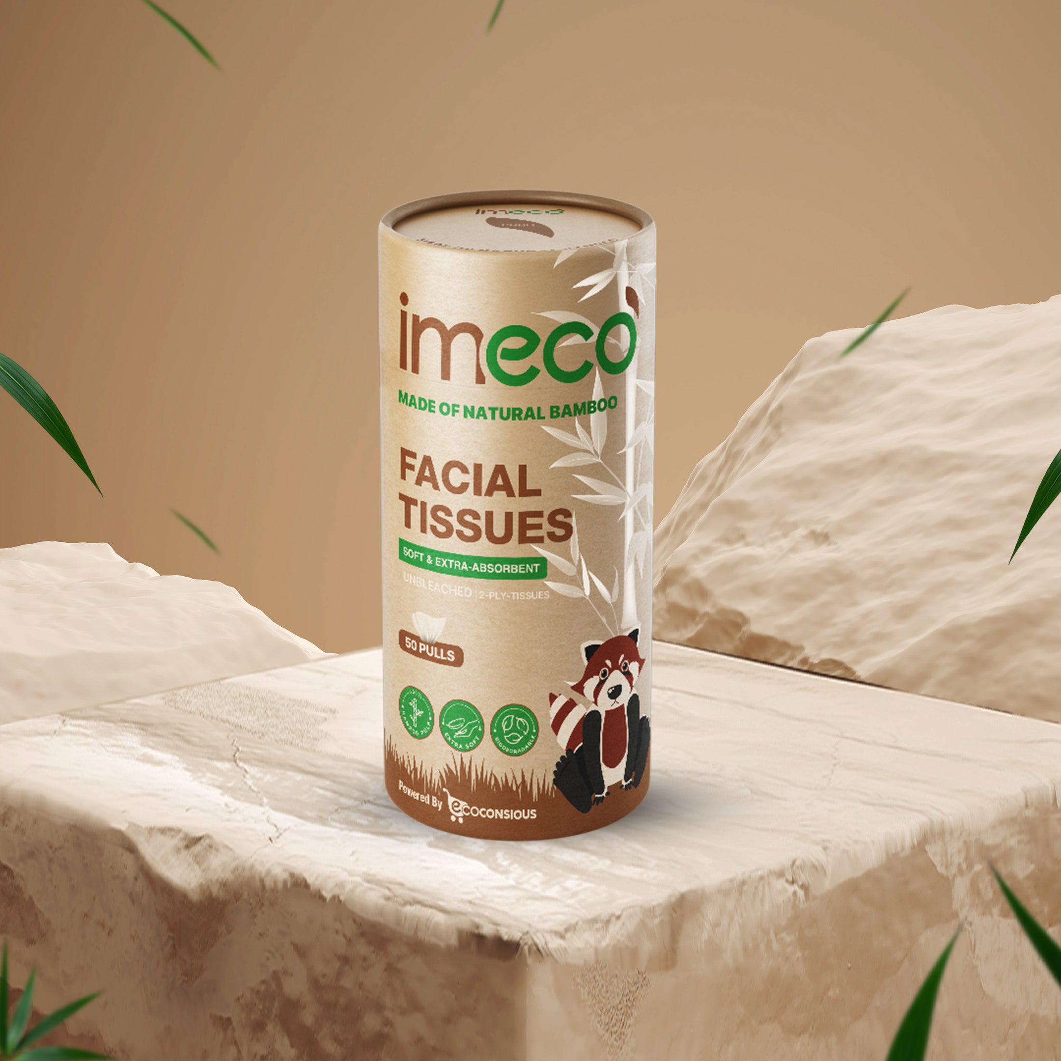 Bamboo Facial Tissues in Cylindrical Box