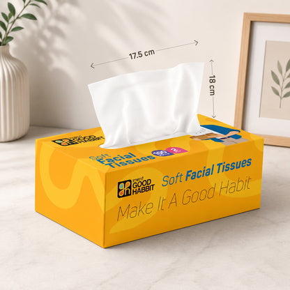 Good Habbit Soft Facial Tissue Box – Extra Soft & 2 Ply (Yellow)