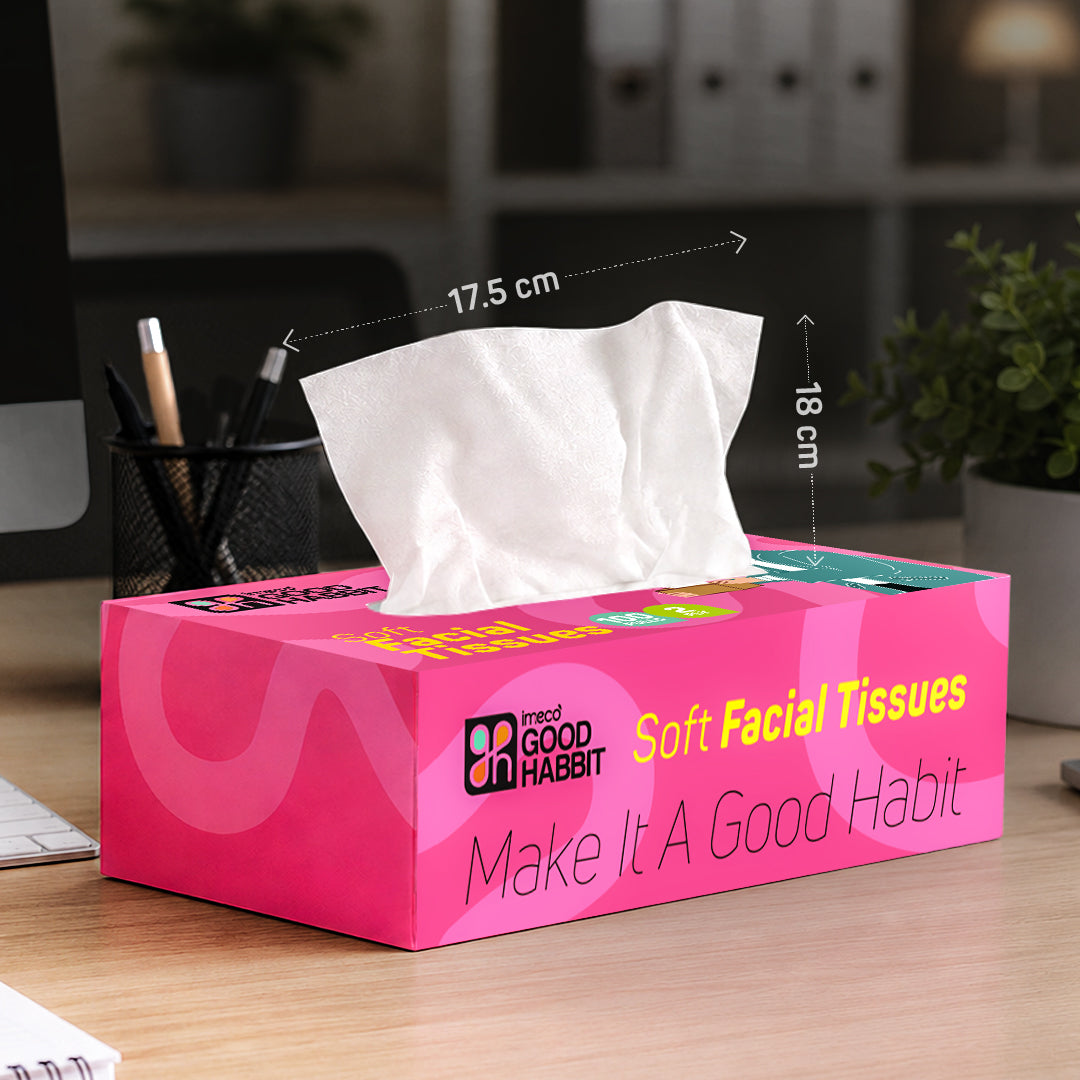 Good Habbit Soft Facial Tissue Box – Extra Soft & 2 Ply (Pink)
