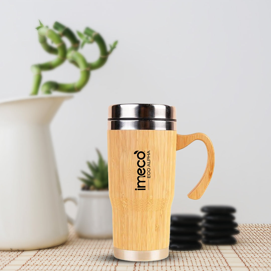 ECO-ALPHA Insulated Bamboo Coffee Mug (450 ml)
