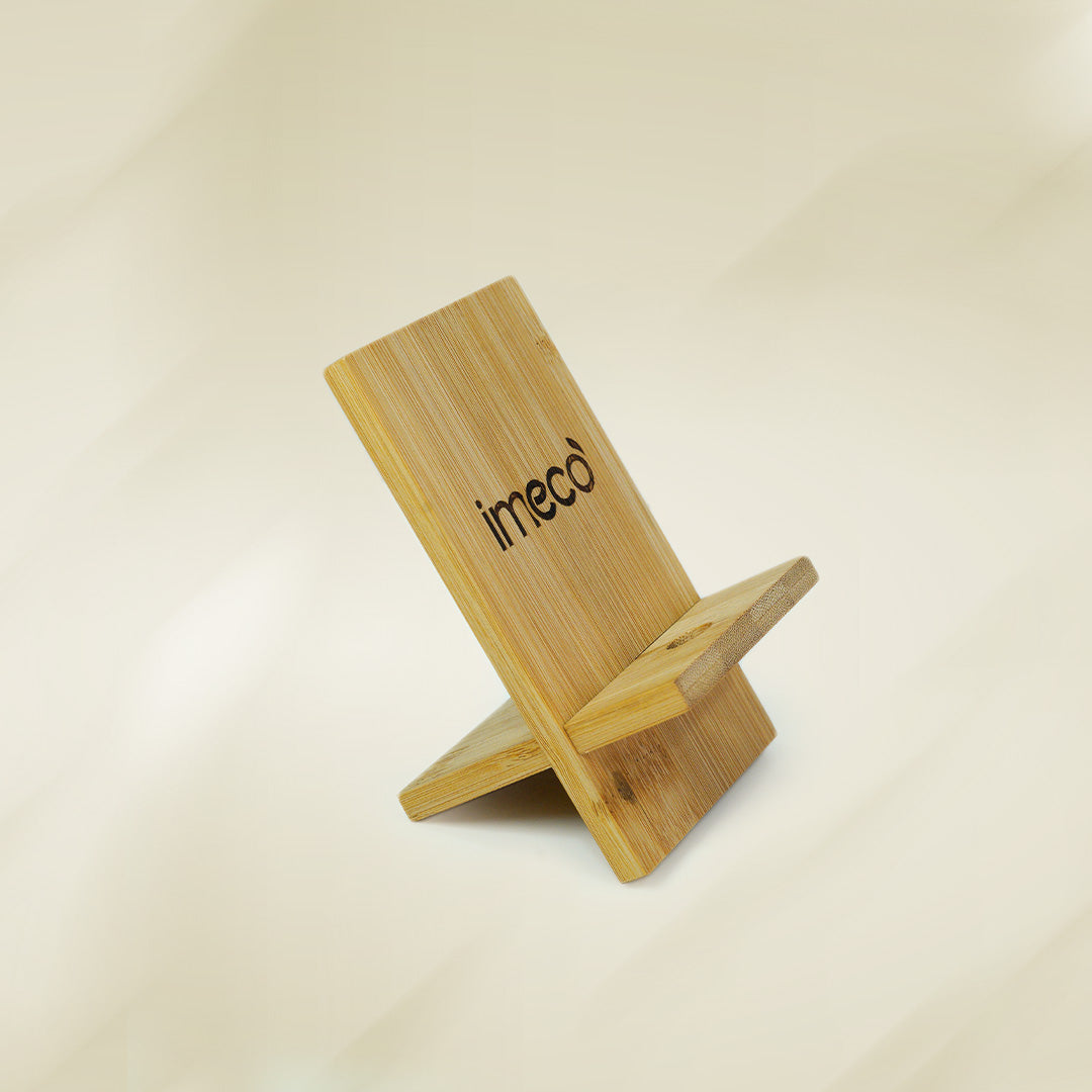 imeco bamboo mobile stand on a white background.