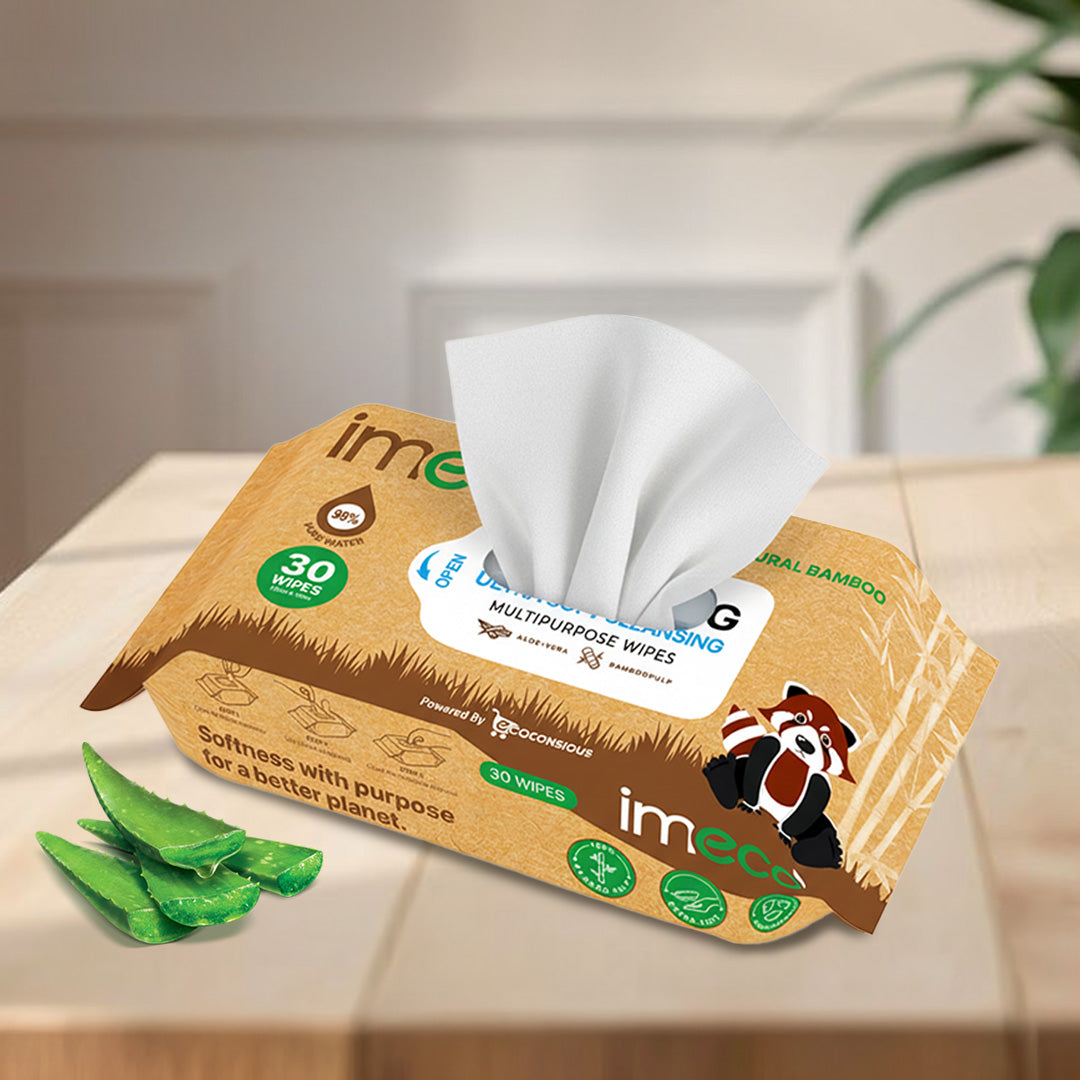 Ultra-soft Wet Wipes with Bamboo Pulp & Aloe Vera (30 Pulls)