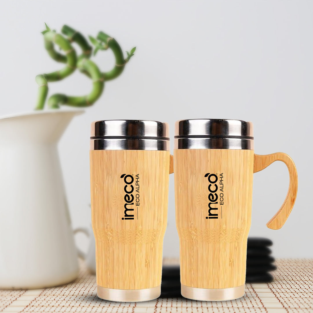 ECO-ALPHA Insulated Bamboo Coffee Mug (450 ml)