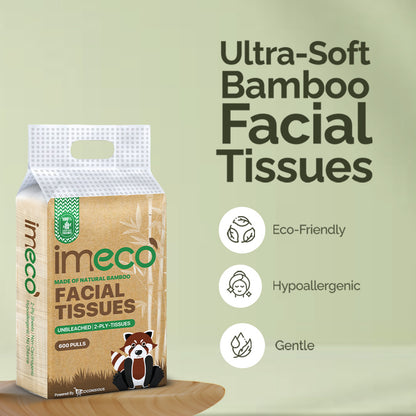Ultra-Soft Bamboo Facial Tissues (200 Pulls, 3 Pack, Pack of 2) - Imeco India