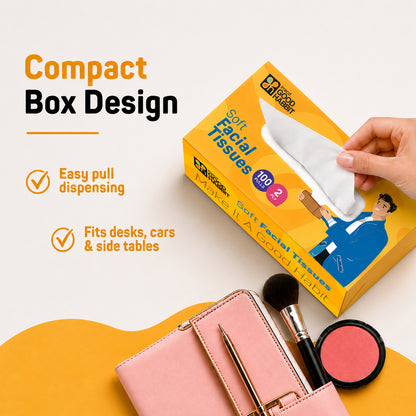 Good Habbit Soft Facial Tissue Box – Extra Soft & 2 Ply (Yellow)