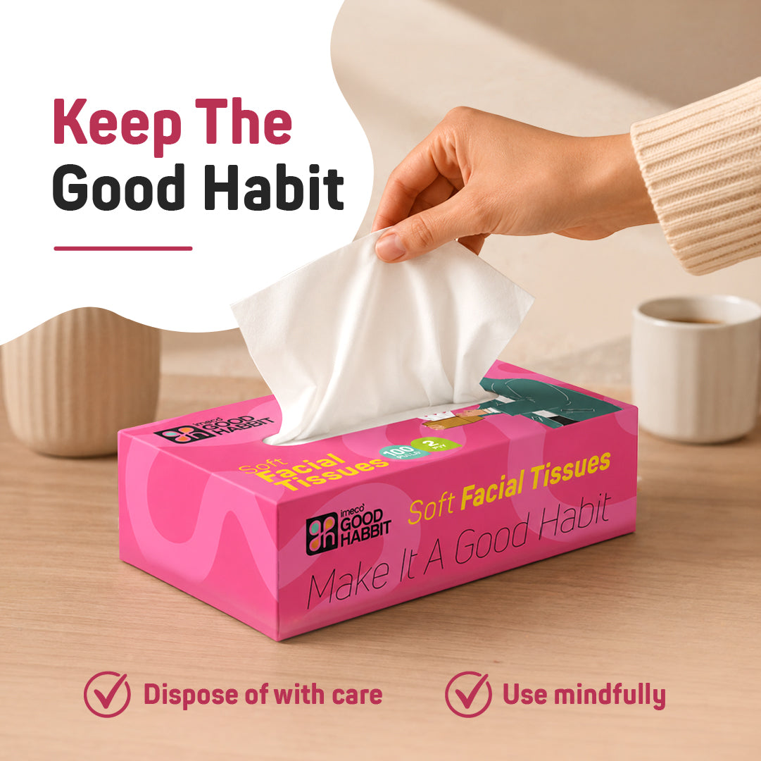 Good Habbit Soft Facial Tissue Box – Extra Soft & 2 Ply (Pink)