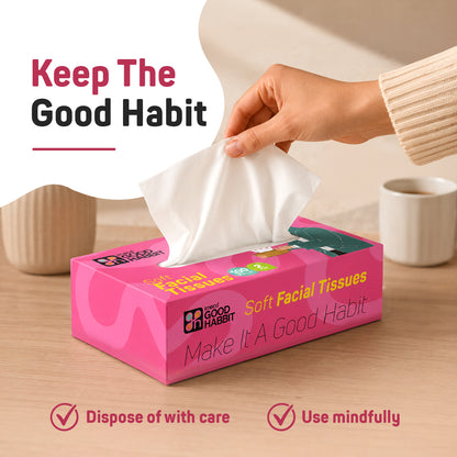 Good Habbit Soft Facial Tissue Box – Extra Soft & 2 Ply (Pink)