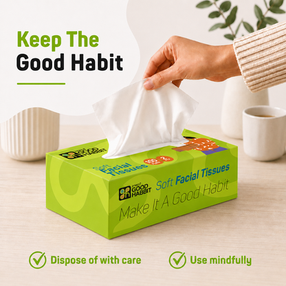 Good Habbit Soft Facial Tissue Box – Extra Soft & 2 Ply (Green)