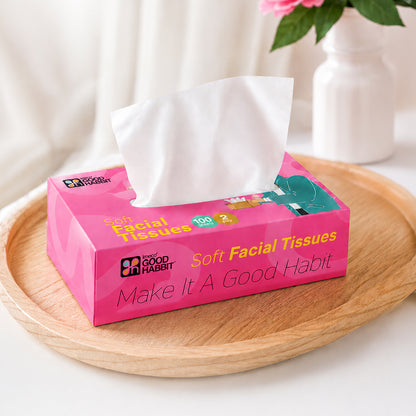 Good Habbit Soft Facial Tissue Box – Extra Soft & 2 Ply (Pink)