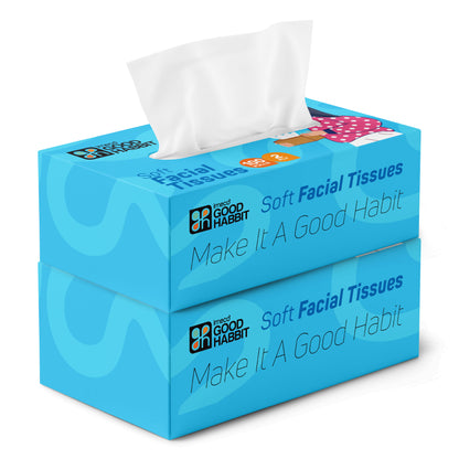 Good Habbit Soft Facial Tissue Box – Extra Soft & 2 Ply (Blue)