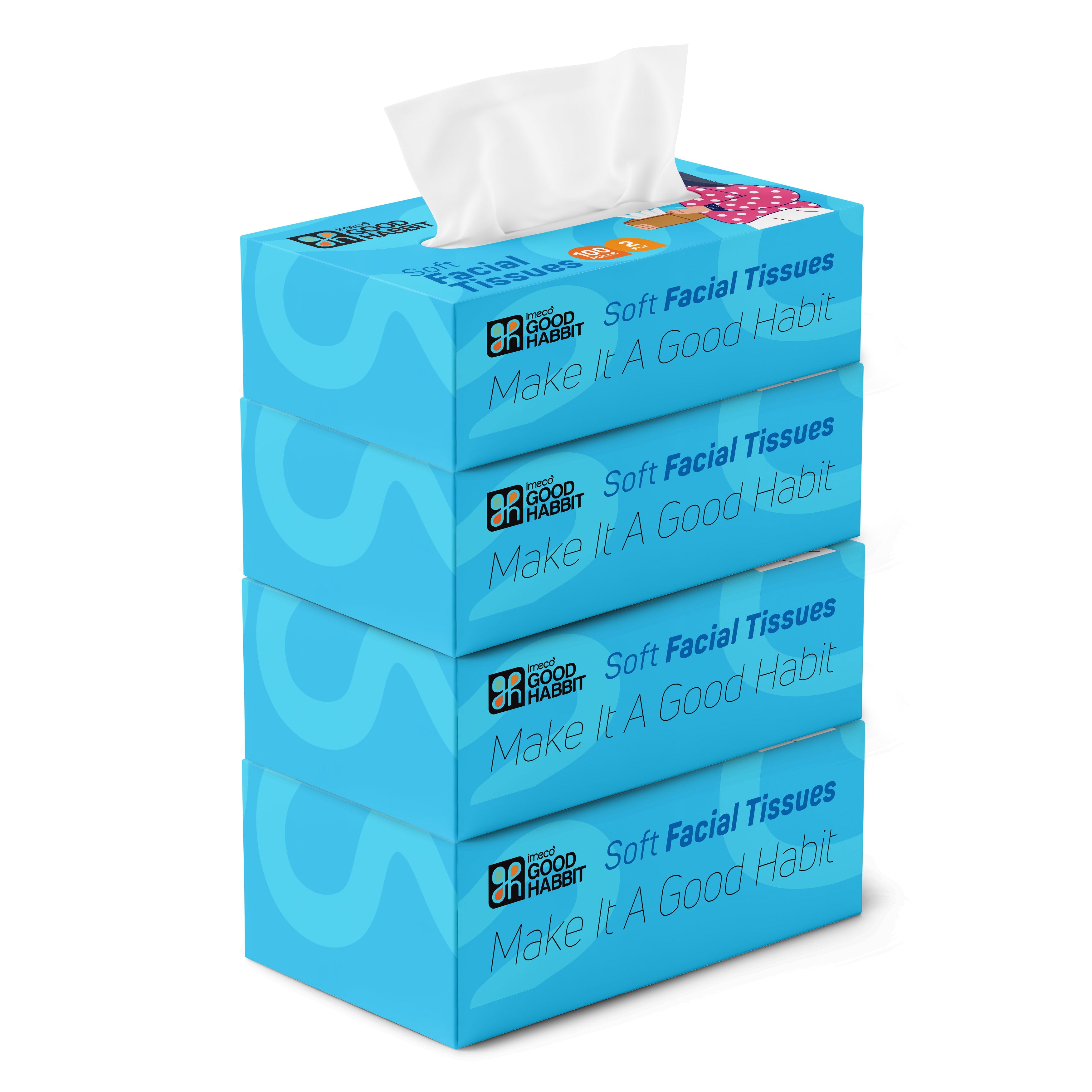 Good Habbit Soft Facial Tissue Box – Extra Soft & 2 Ply (Blue)