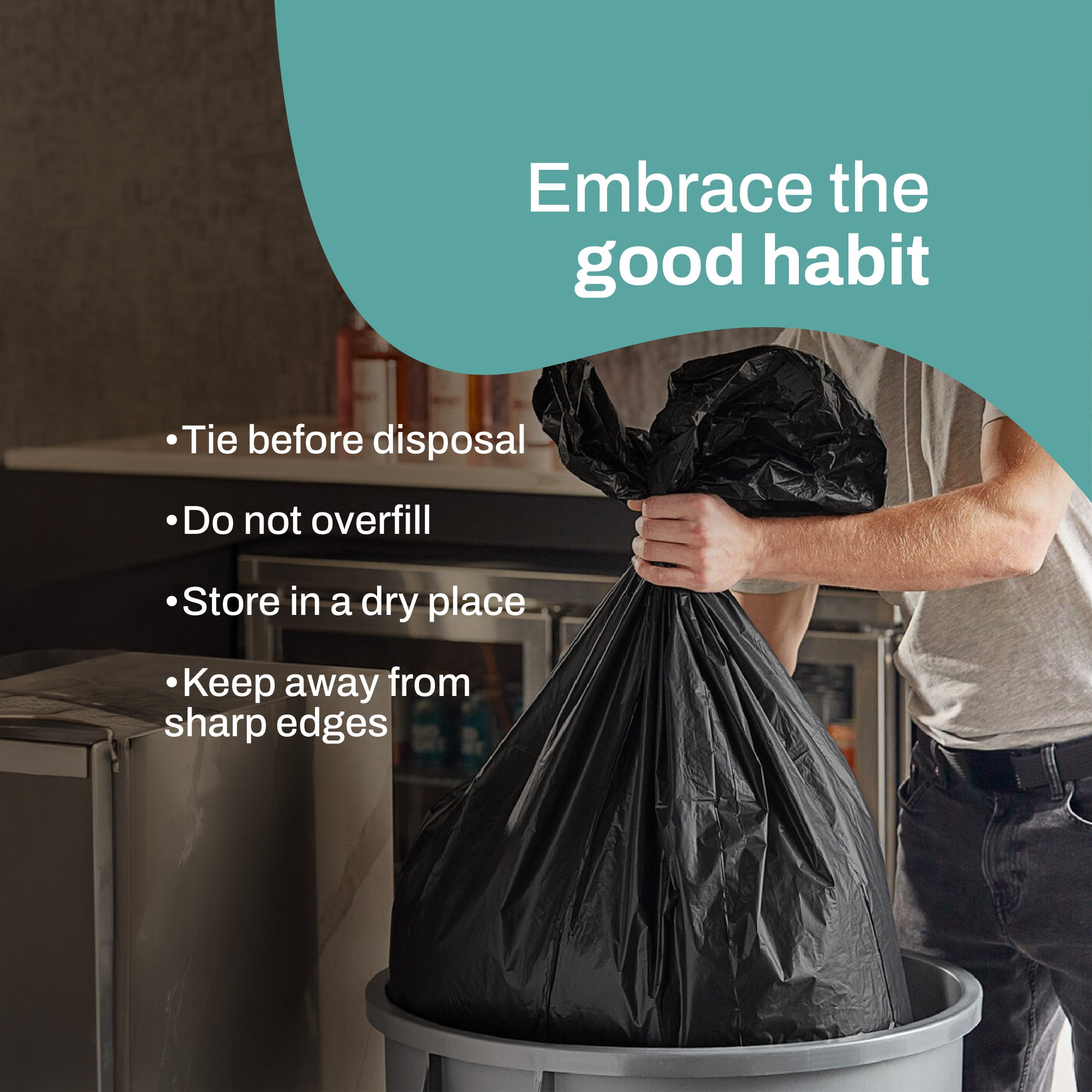 Good Habbit Garbage Bags – Leak Resistant (30 Bags) - Imeco India