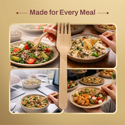 Wooden Disposable Splinter-Free Fork – Pack of 25 - Imeco India