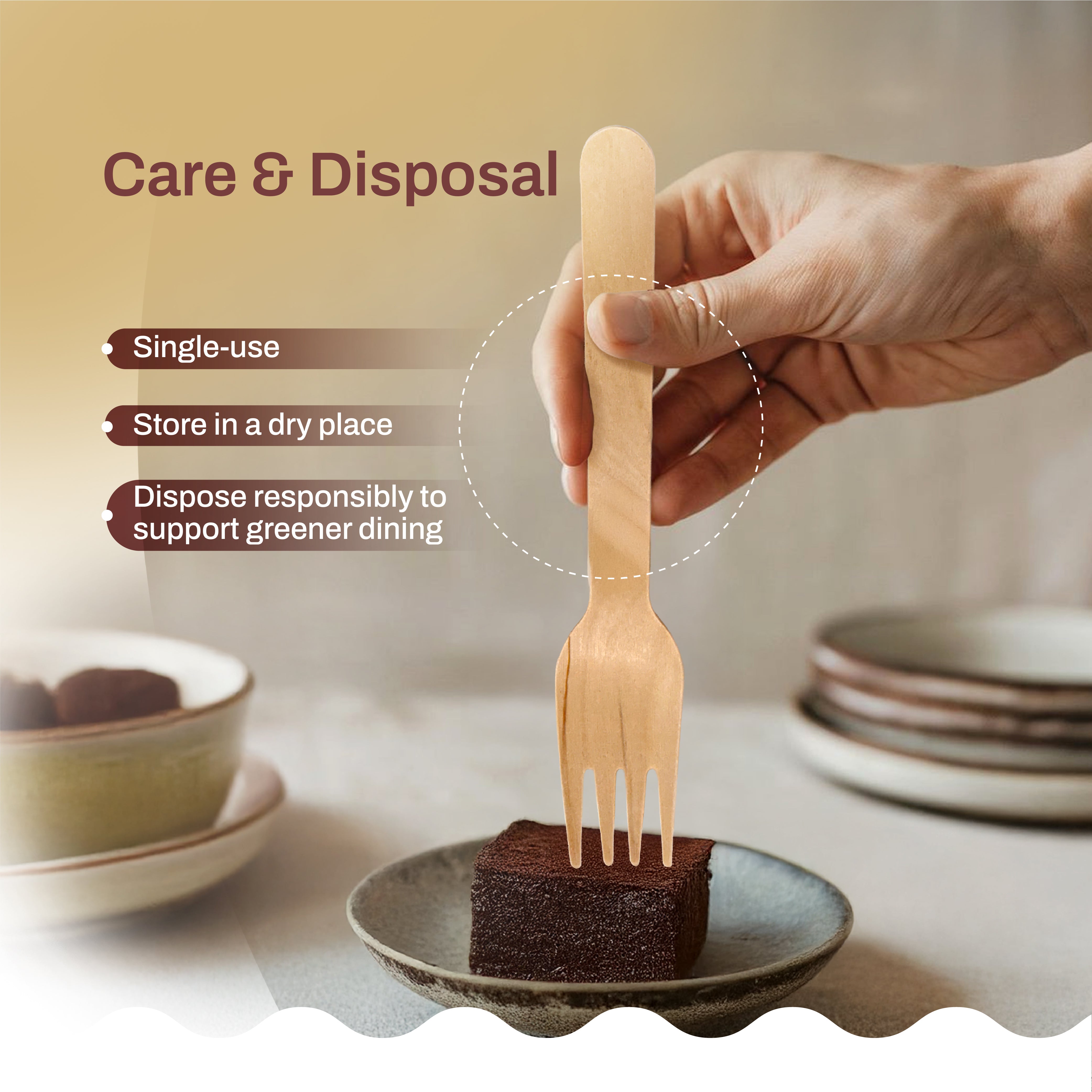 Wooden Disposable Splinter-Free Fork – Pack of 25 - Imeco India
