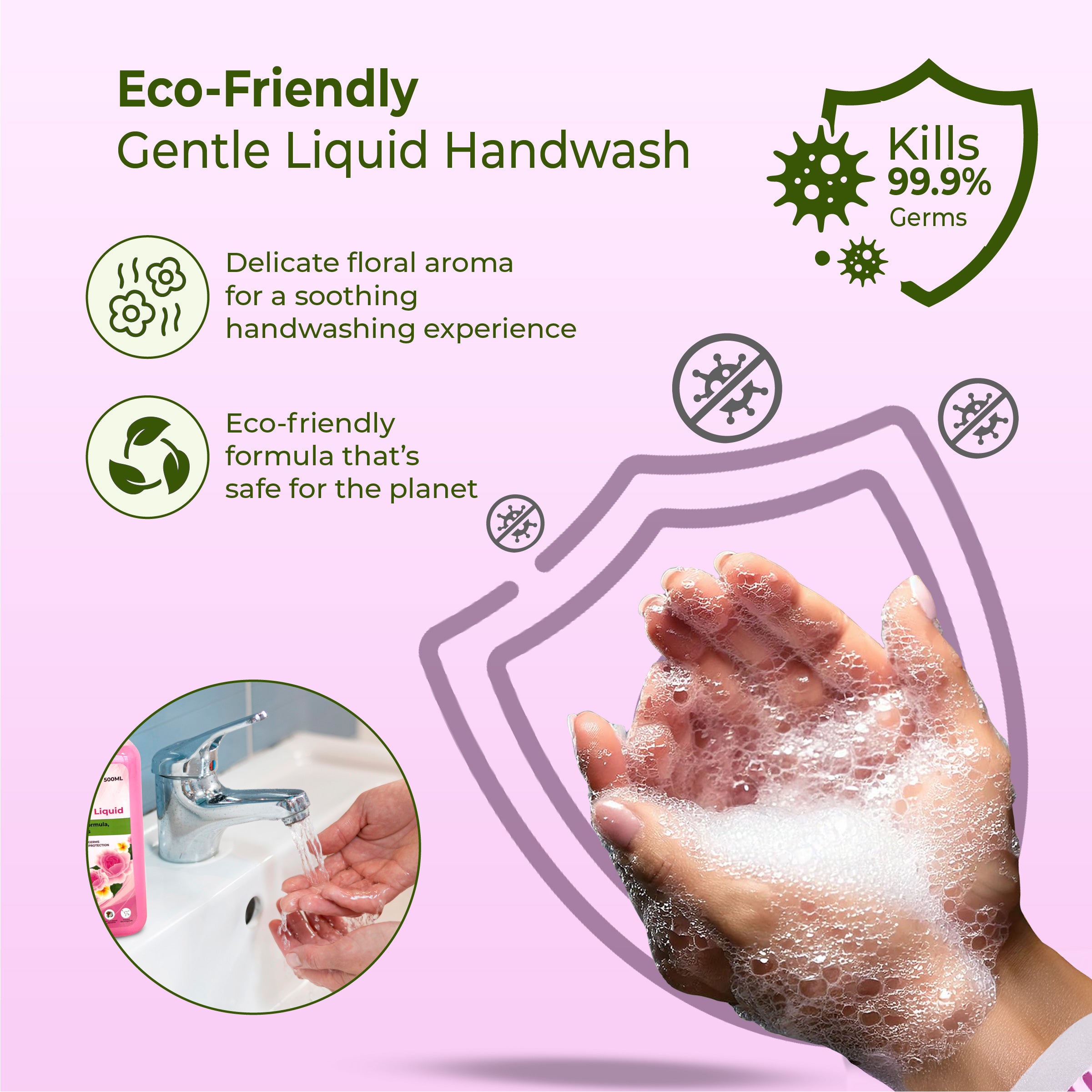 IMECO Natural Hand Wash – Kills 99% Germs (500 ml)