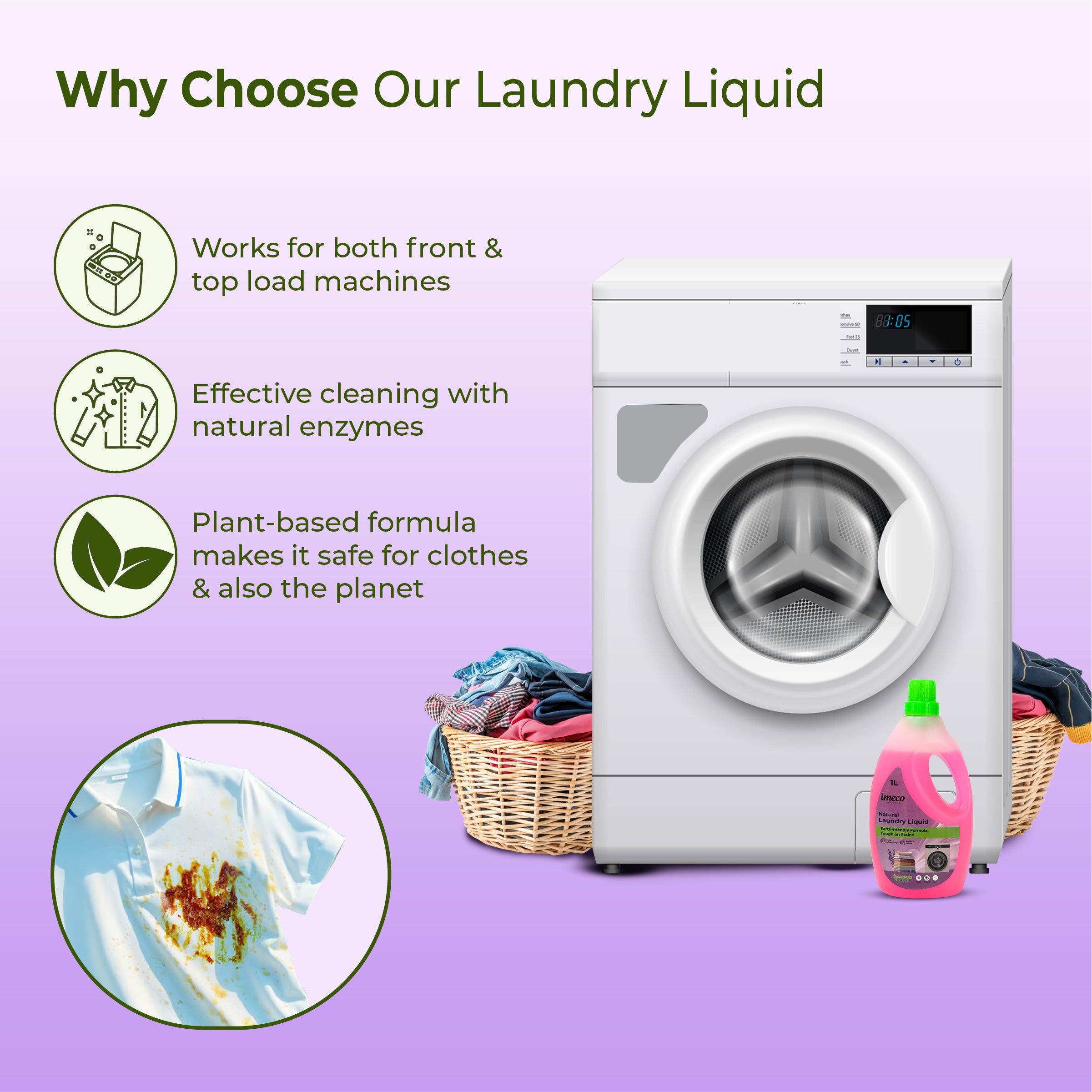 Natural Laundry Liquid – Coconut-Based Cleaning Power (1 Litre)